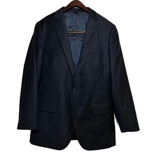 J. Crew Ludlow Blazer Loro Piana Super 130's 100% Wool Suit Jacket Black 39R